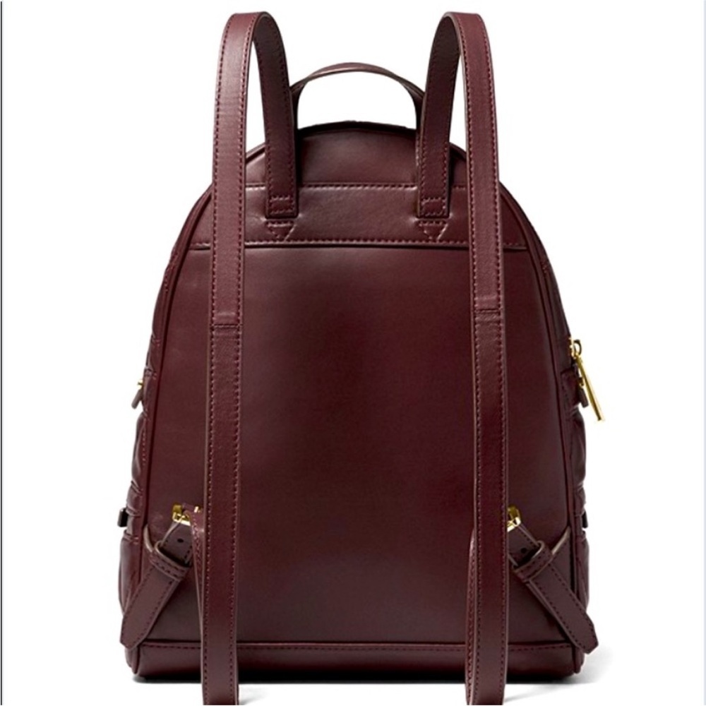 Michael Kors Rhea Medium Quilted Leather Backpack In Barolo - Picture 4 of 16